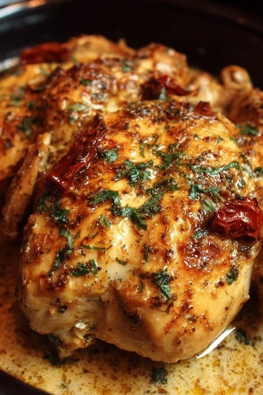 Crock Pot Marry Me Chicken 2 Creamy Crock Pot Marry Me Chicken served with herbs and spices
