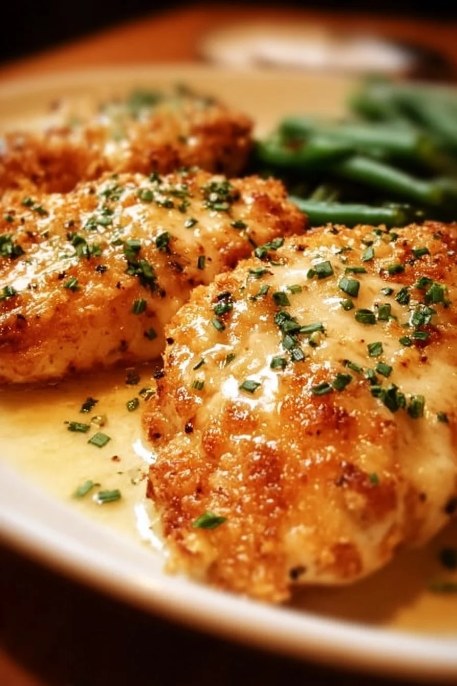 Delicious Longhorn Steakhouse Parmesan Chicken with rich Parmesan crust