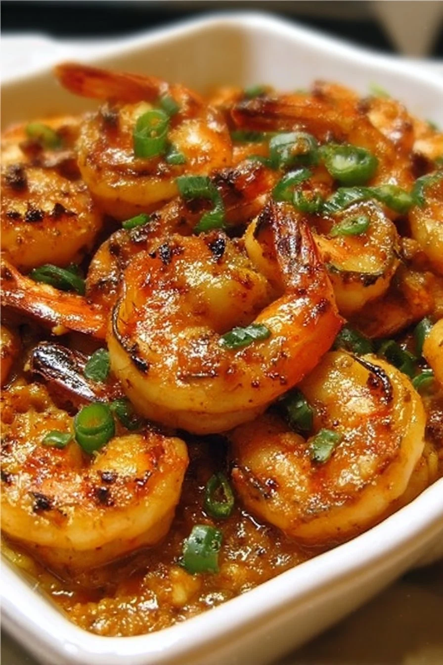 Spicy Voodoo Shrimp dish with vibrant spices and shrimp on a plate