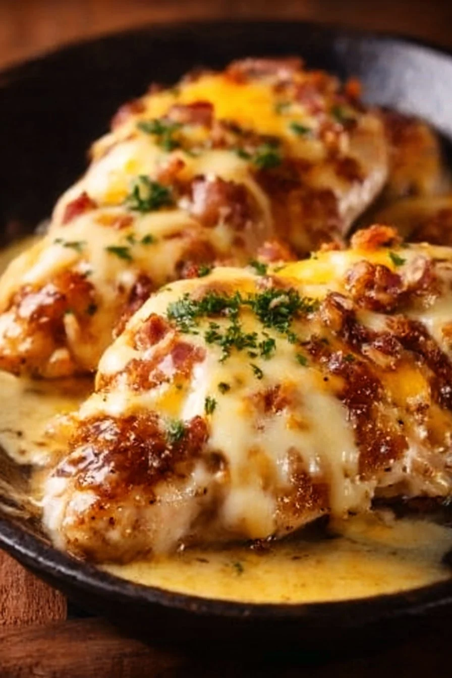 Texas Roadhouse Smothered Chicken with Jack Cheese 2 Delicious Texas Roadhouse Smothered Chicken with Jack Cheese served on a plate