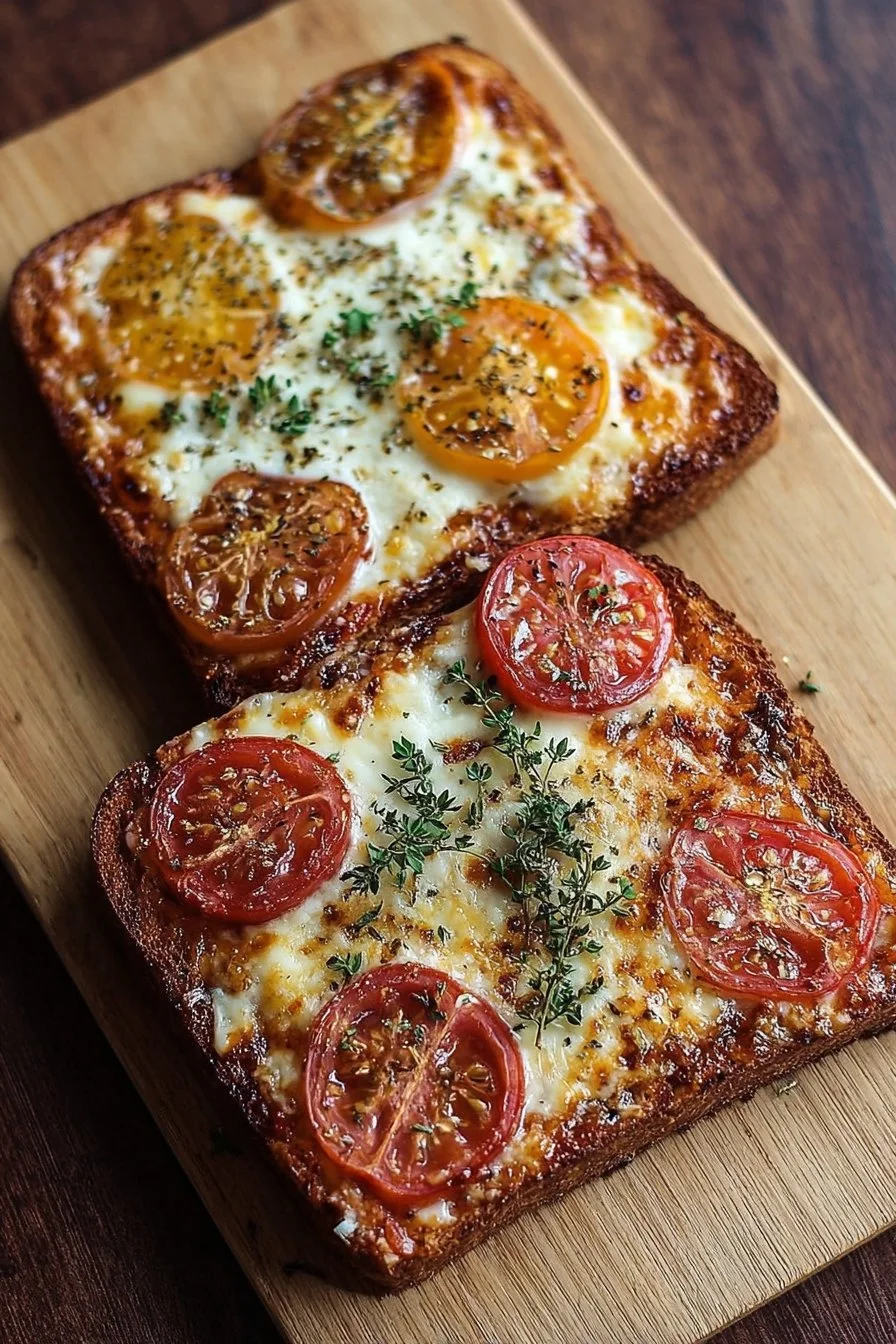 Delicious Air Fryer Cottage Cheese Pizza Toast topped with fresh ingredients
