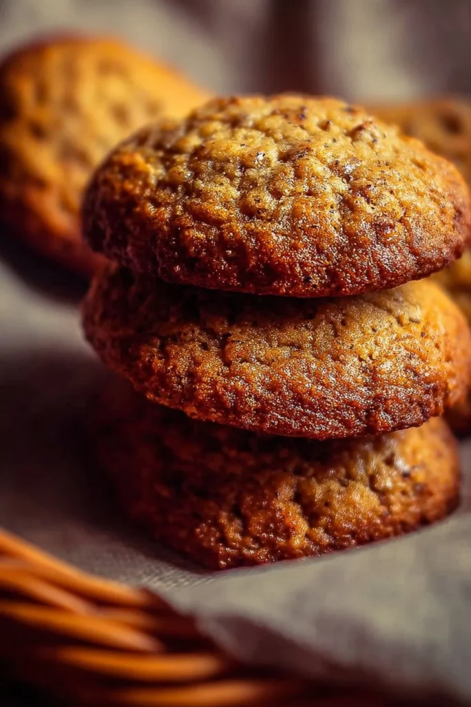 Freshly baked banana bread cookies with chocolate chips and nuts