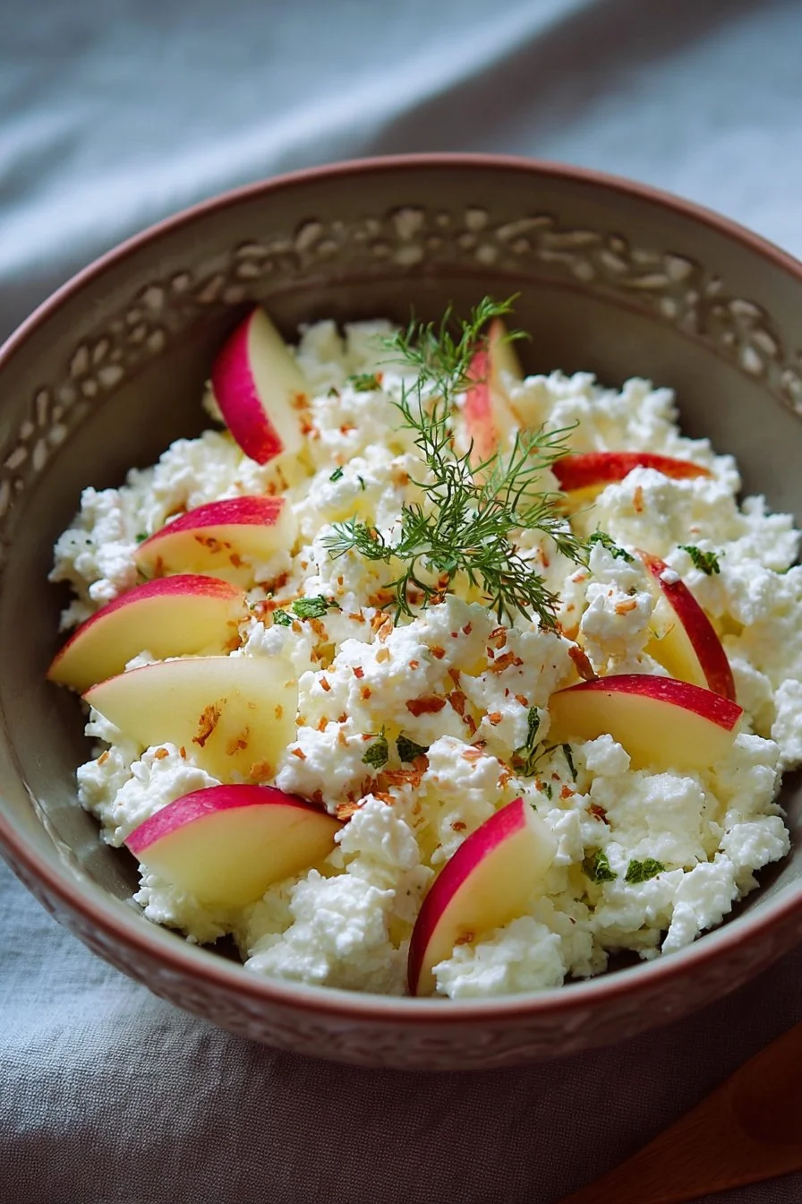 Cottage Cheese and Apple Salad with fresh ingredients and vibrant colors