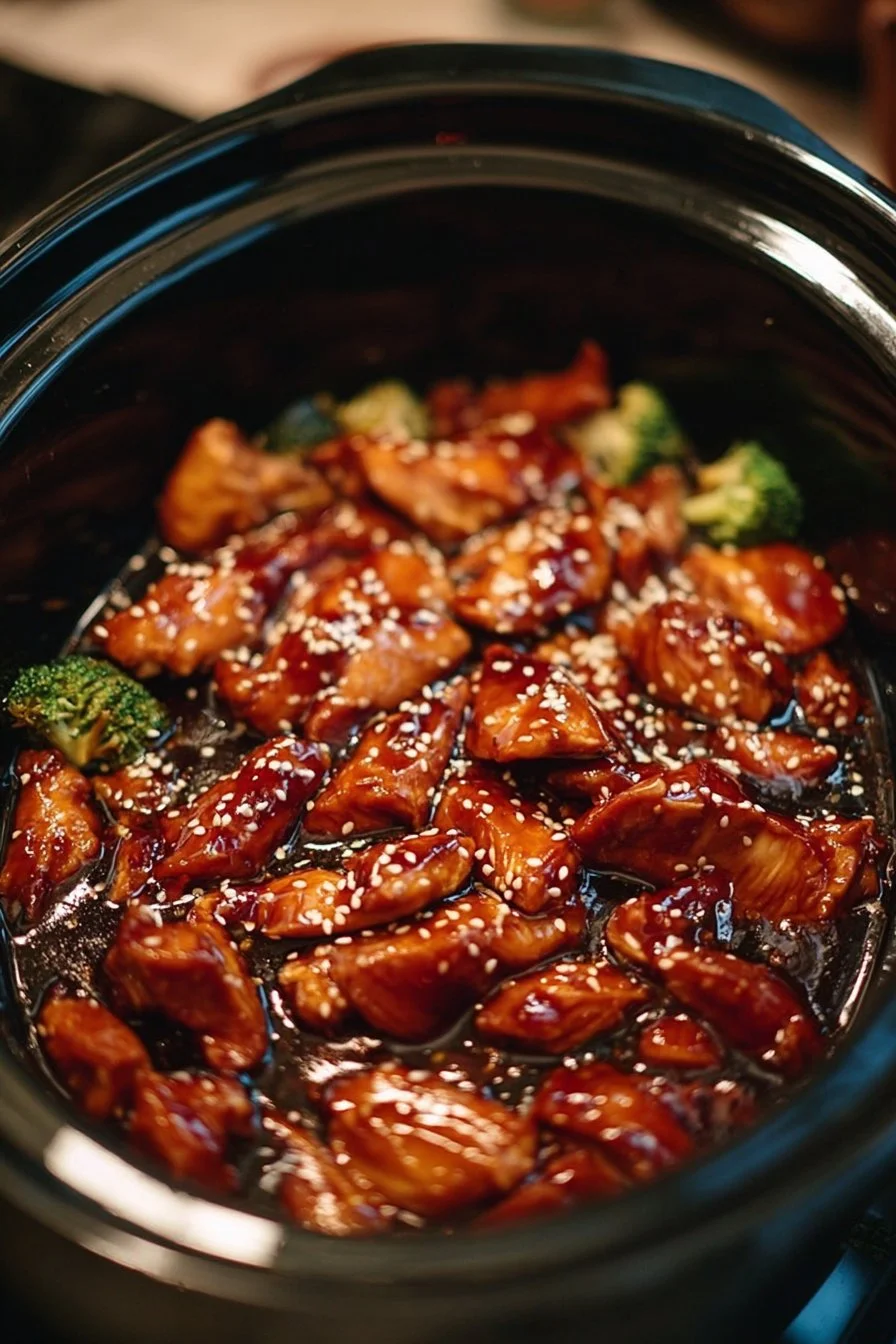 Delicious Crockpot Teriyaki Chicken served in a bowl with vegetables