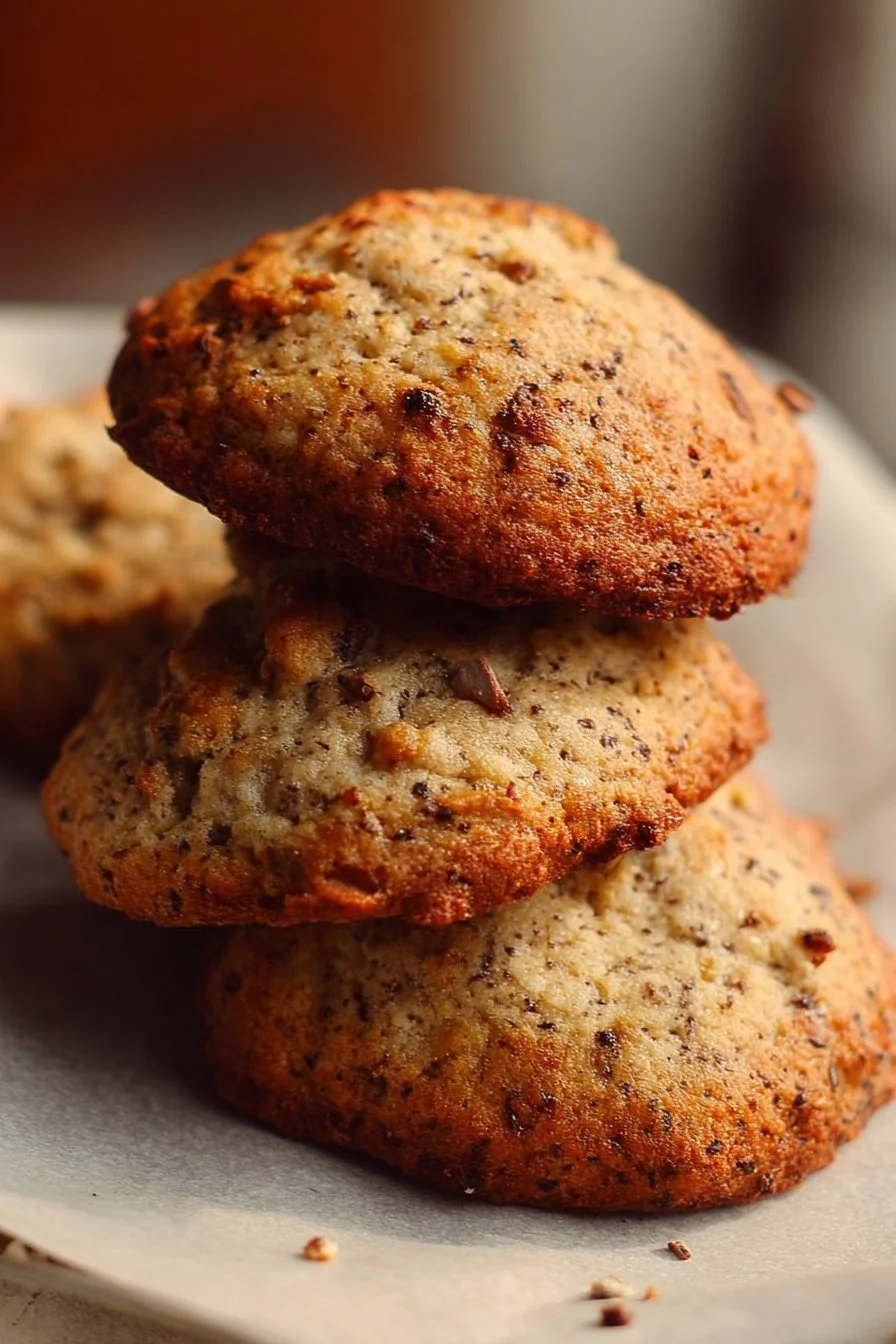 Soft Banana Bread Cookies 2 Soft banana bread cookies fresh out of the oven, golden and delicious