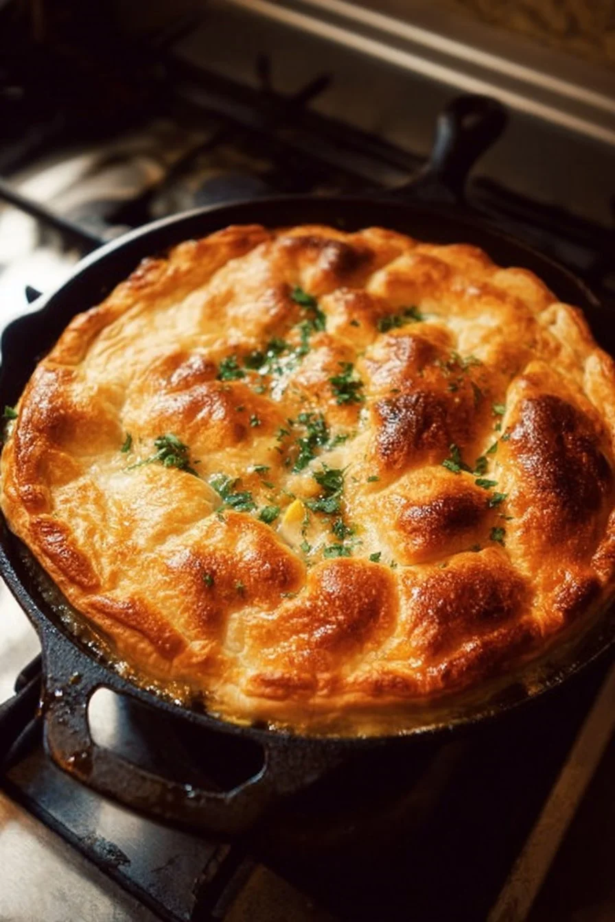 Dutch Oven Chicken Pot Pie 2 Delicious Dutch Oven Chicken Pot Pie with flaky crust and rich filling