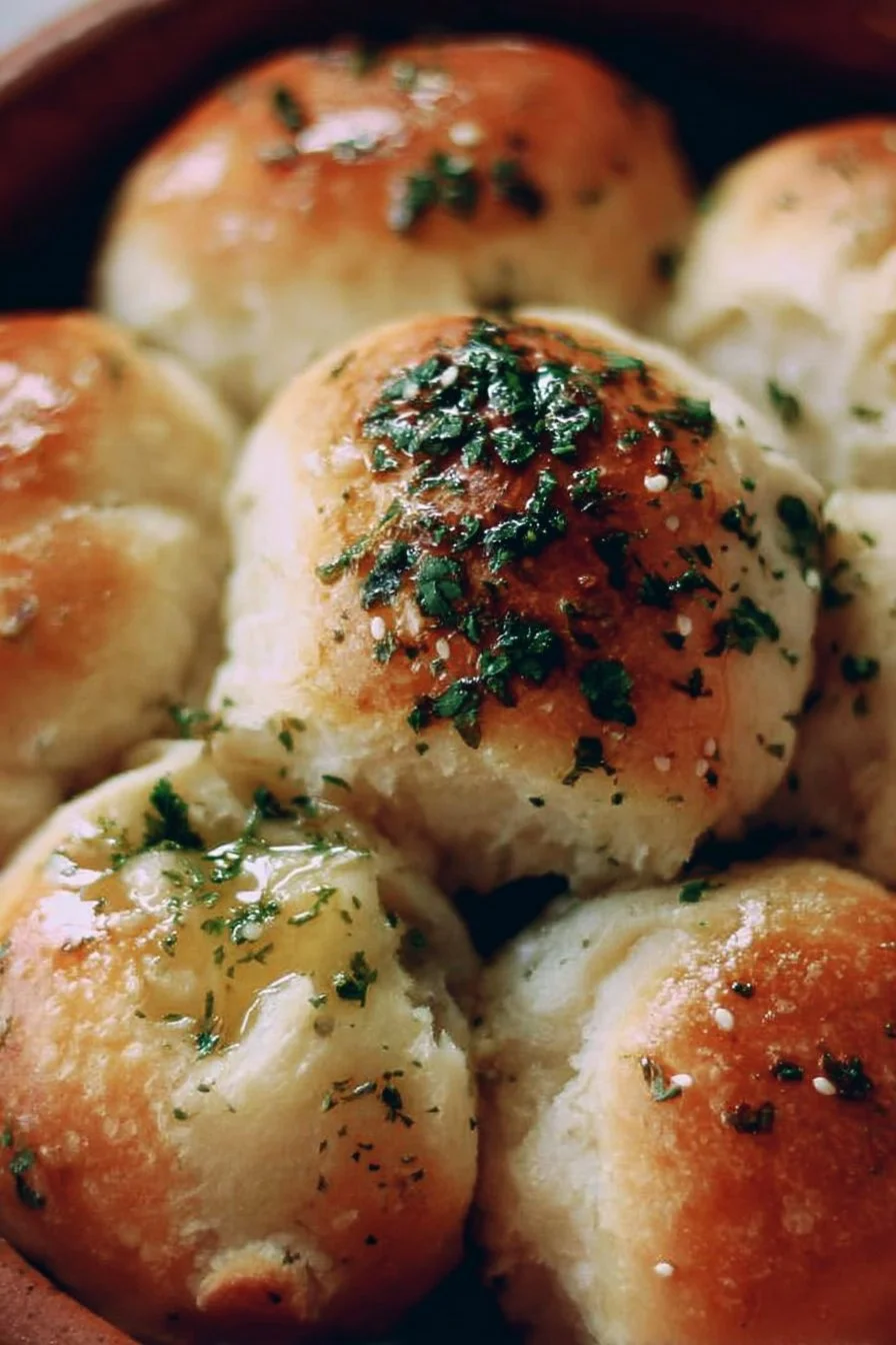 Garlic Bread Rolls 2 Freshly baked Garlic Bread Rolls with herbs and butter