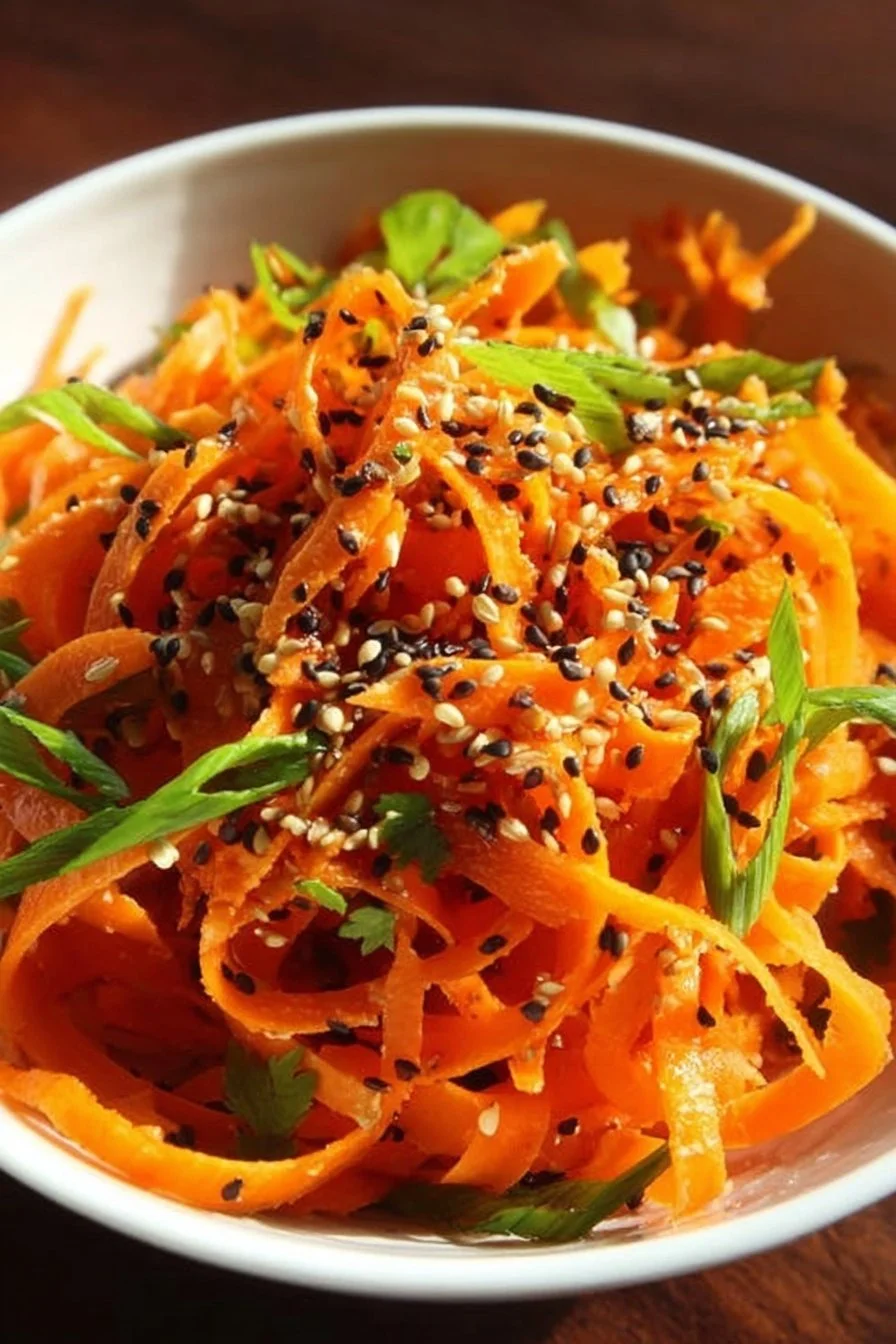 Asian Raw Carrot Salad 2 Delicious Asian Raw Carrot Salad with vibrant colors and fresh ingredients