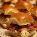 Tasty Chicken Bacon Ranch Sliders topped with fresh ingredients