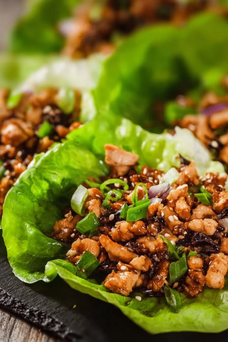 Healthy Chicken Lettuce Wraps recipe with fresh ingredients and flavorful filling.