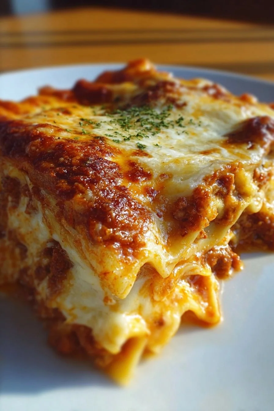 Classic Lasagna 2 Delicious classic lasagna with layers of pasta, cheese, and marinara sauce
