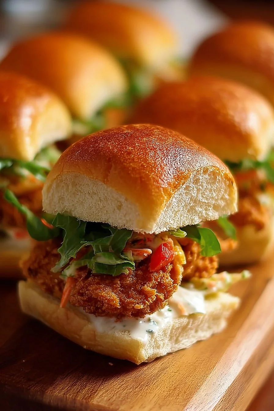 Crack Chicken Sliders 2 Tender, flavorful Crack Chicken Sliders served on a platter