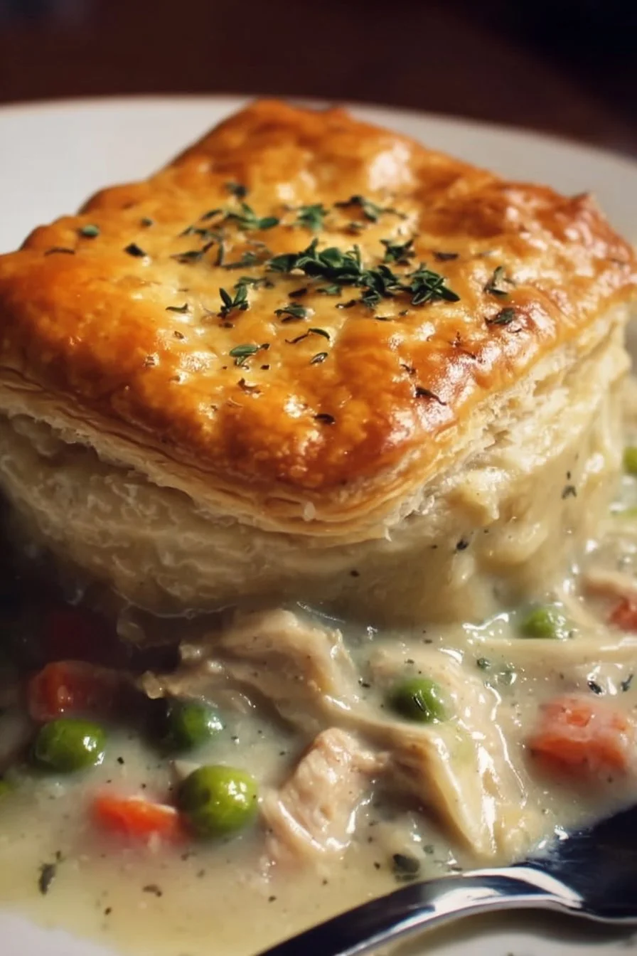 Crock Pot Chicken Pot Pie 2 Delicious Crock Pot Chicken Pot Pie served in a bowl
