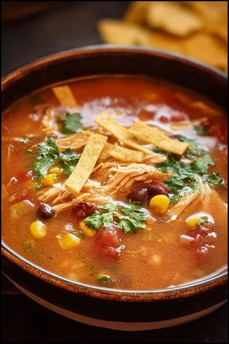 Crockpot Chicken Tortilla Soup
