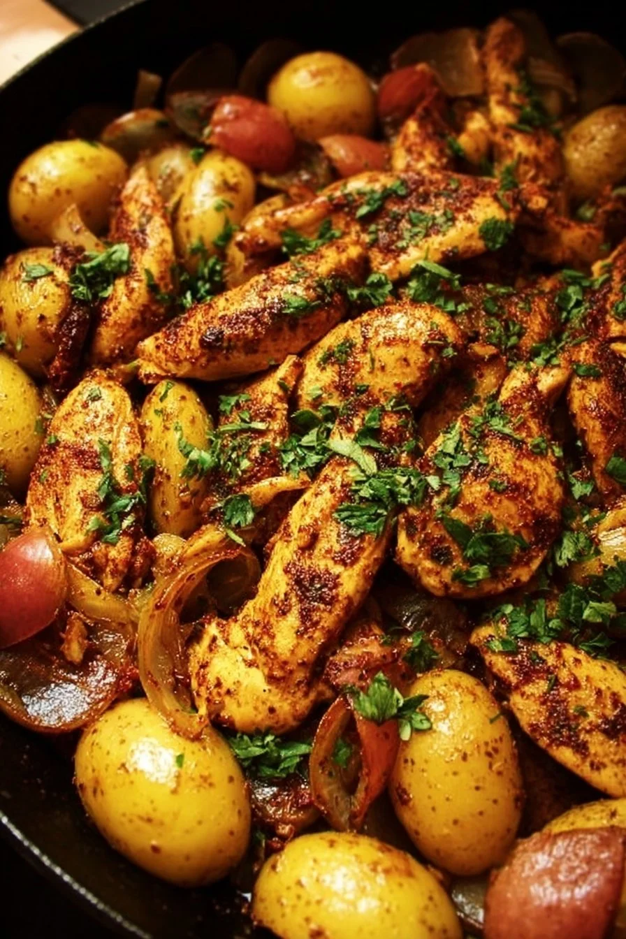 Garlic Butter Chicken and Potatoes Skillet 2 Delicious Garlic Butter Chicken and Potatoes Skillet, a flavorful one-pan dish.