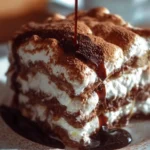 Delicious Hot Chocolate Lasagna layered with chocolate and creamy goodness