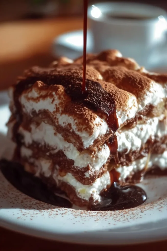 Delicious Hot Chocolate Lasagna layered with chocolate and creamy goodness