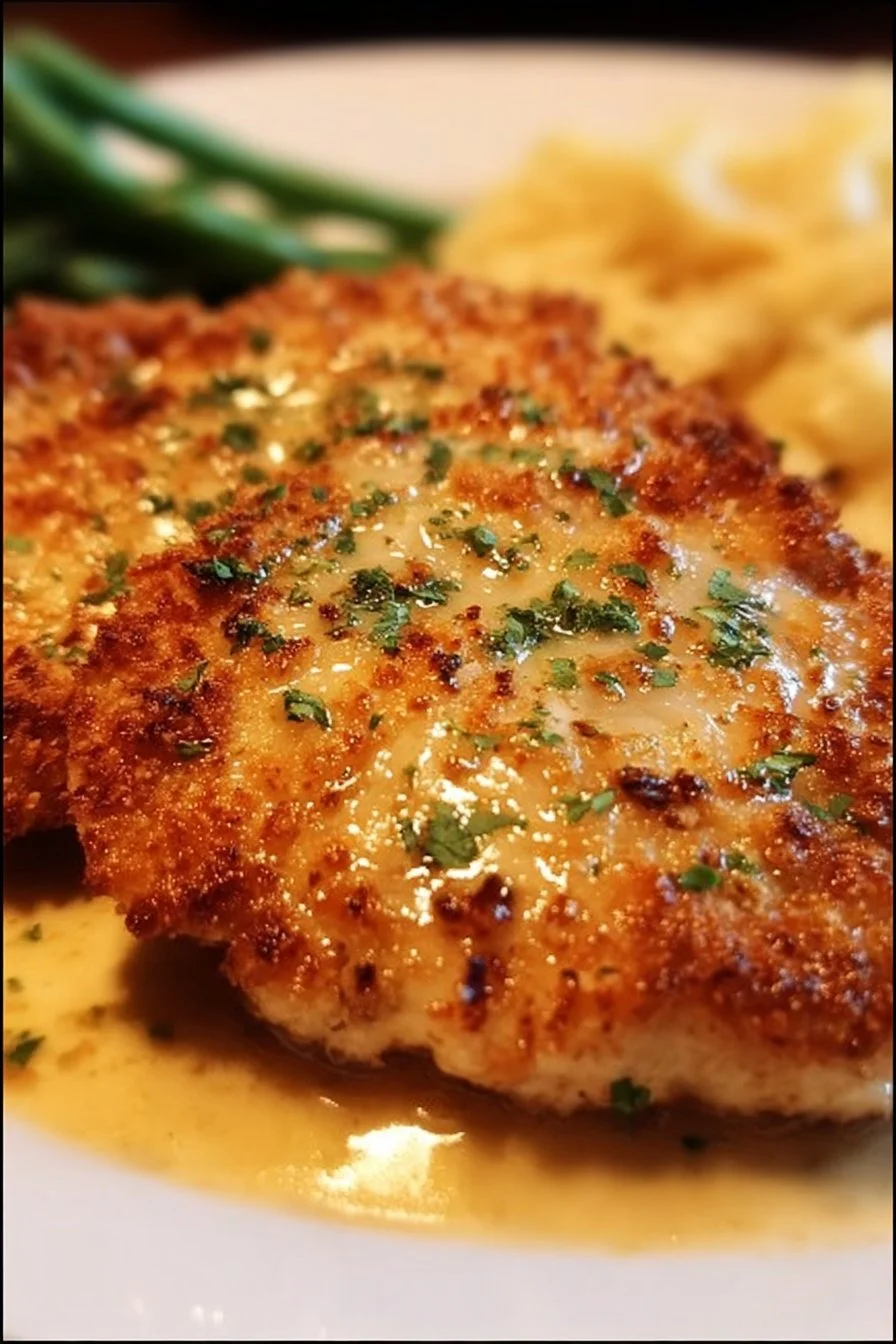Delicious Longhorn Steakhouse-style Parmesan Chicken served with sides