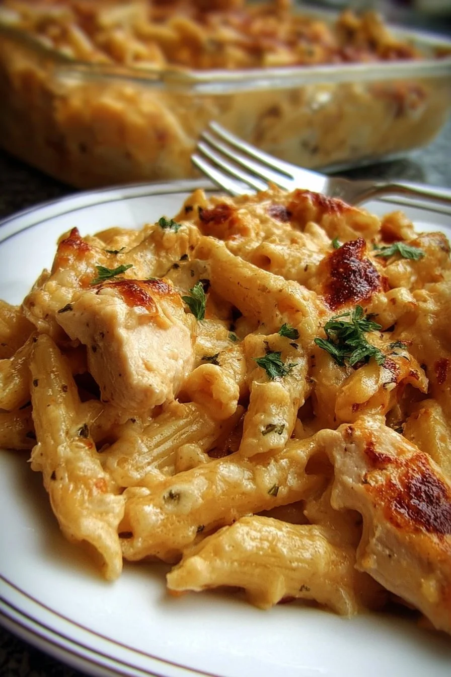 Marry Me Chicken Pasta Bake