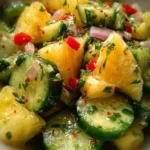 Fresh Pineapple Cucumber Salad with vibrant colors and healthy ingredients