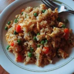 Quick gluten-free fried rice with colorful vegetables and flavorful spices