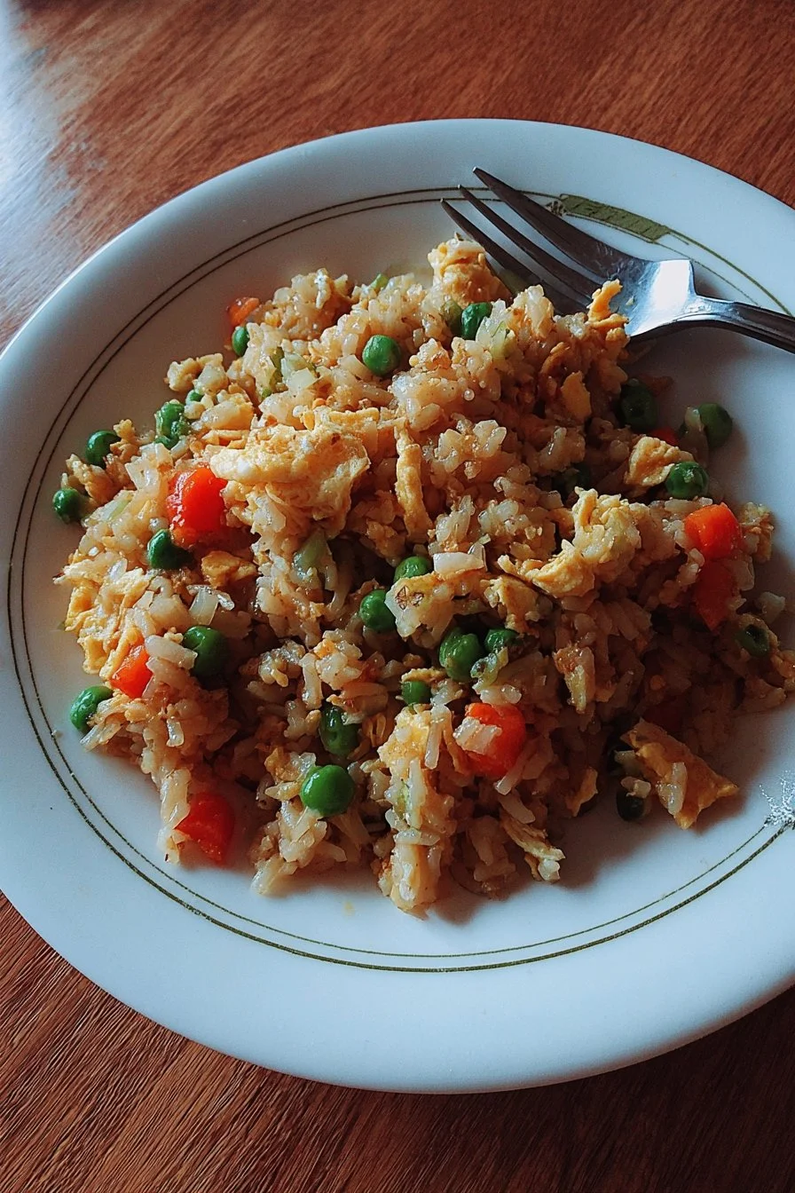Quick gluten-free fried rice with colorful vegetables and flavorful spices