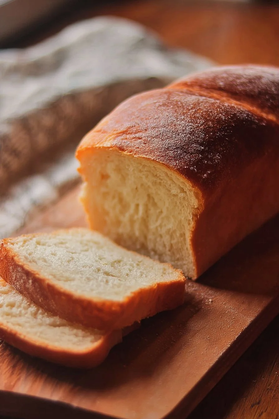 Quick Sandwich Bread 2 Quick and easy homemade sandwich bread loaf cooling on a countertop