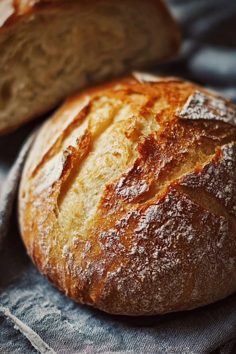 Freshly baked artisan bread with a crusty exterior and soft interior