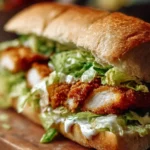 Crispy Chicken Caesar Sandwich with lettuce and parmesan on a toasted bun