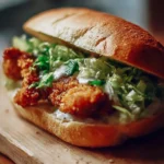 Crispy Chicken Caesar Sandwich with fresh ingredients and crisp lettuce