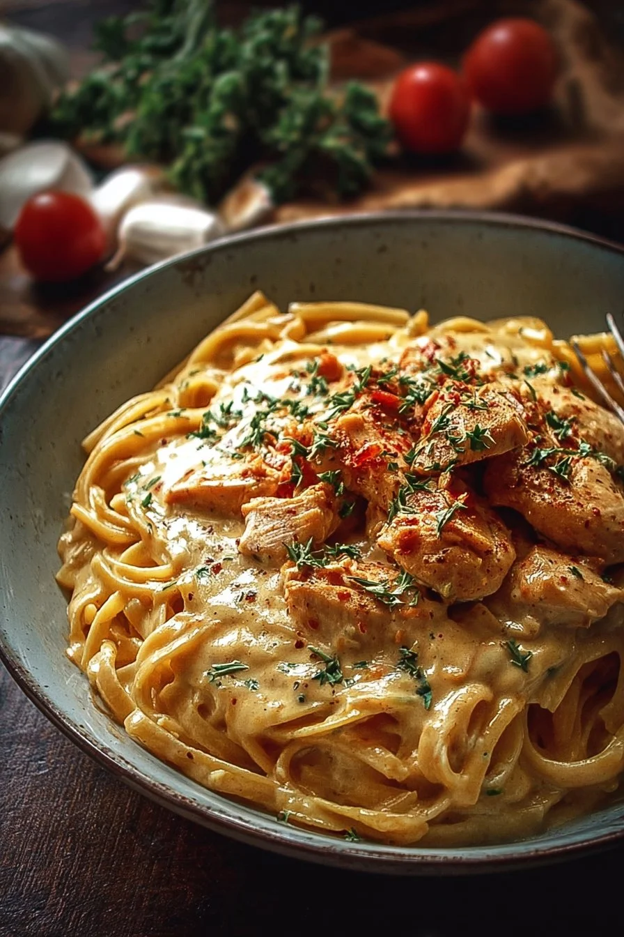 Crock Pot Creamy Cajun Chicken Pasta 2 Crock Pot Creamy Cajun Chicken Pasta dish with vibrant colors and creamy texture.