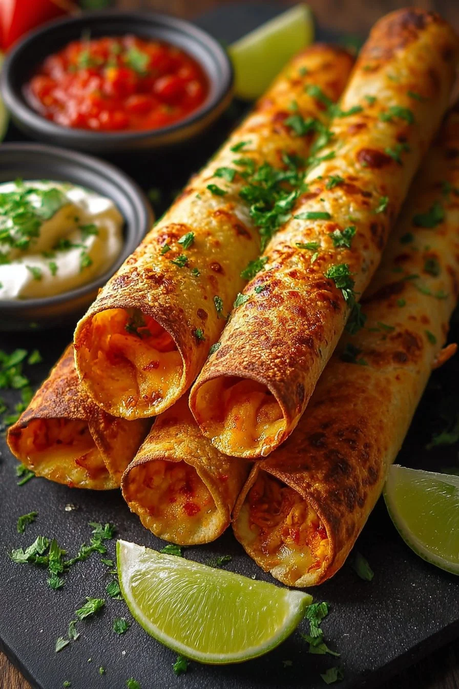 Crunchy Oven-Baked Chicken Taquitos