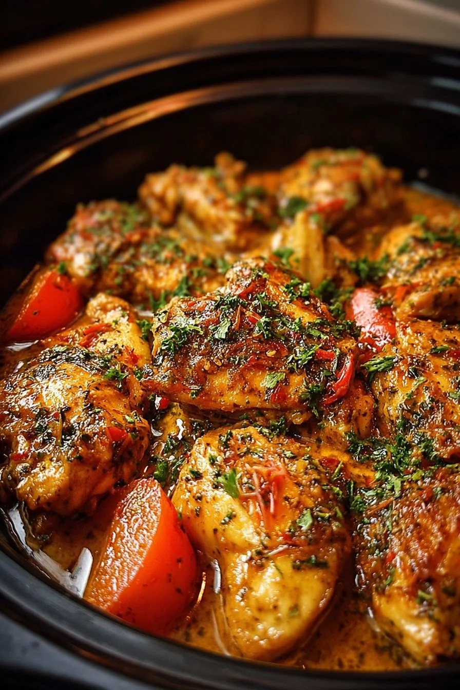 Juicy Garlic Butter Chicken served with fresh herbs and garlic