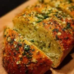 Freshly baked Garlic Parmesan Herb Bread with herbs and spices