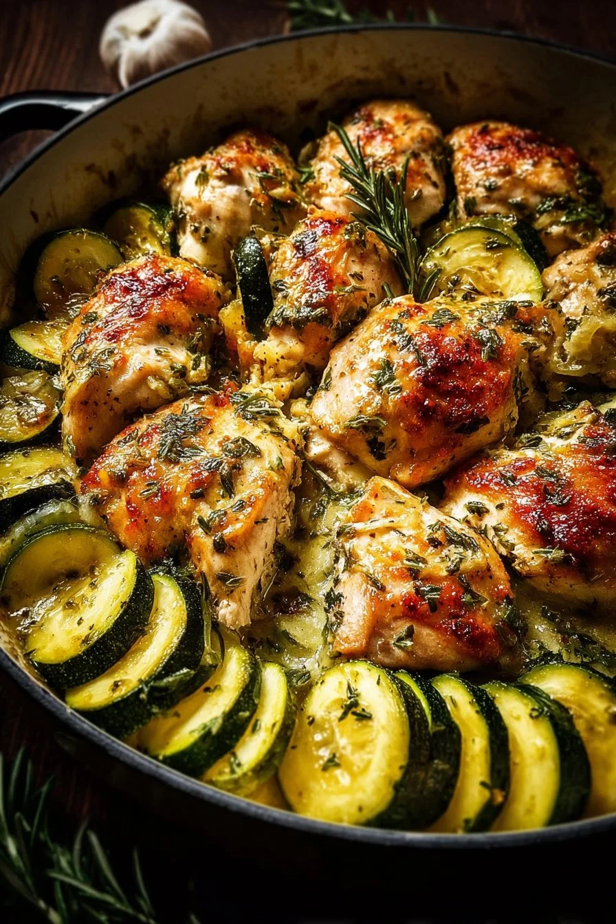 One-Pan Baked Chicken with Zucchini Recipe