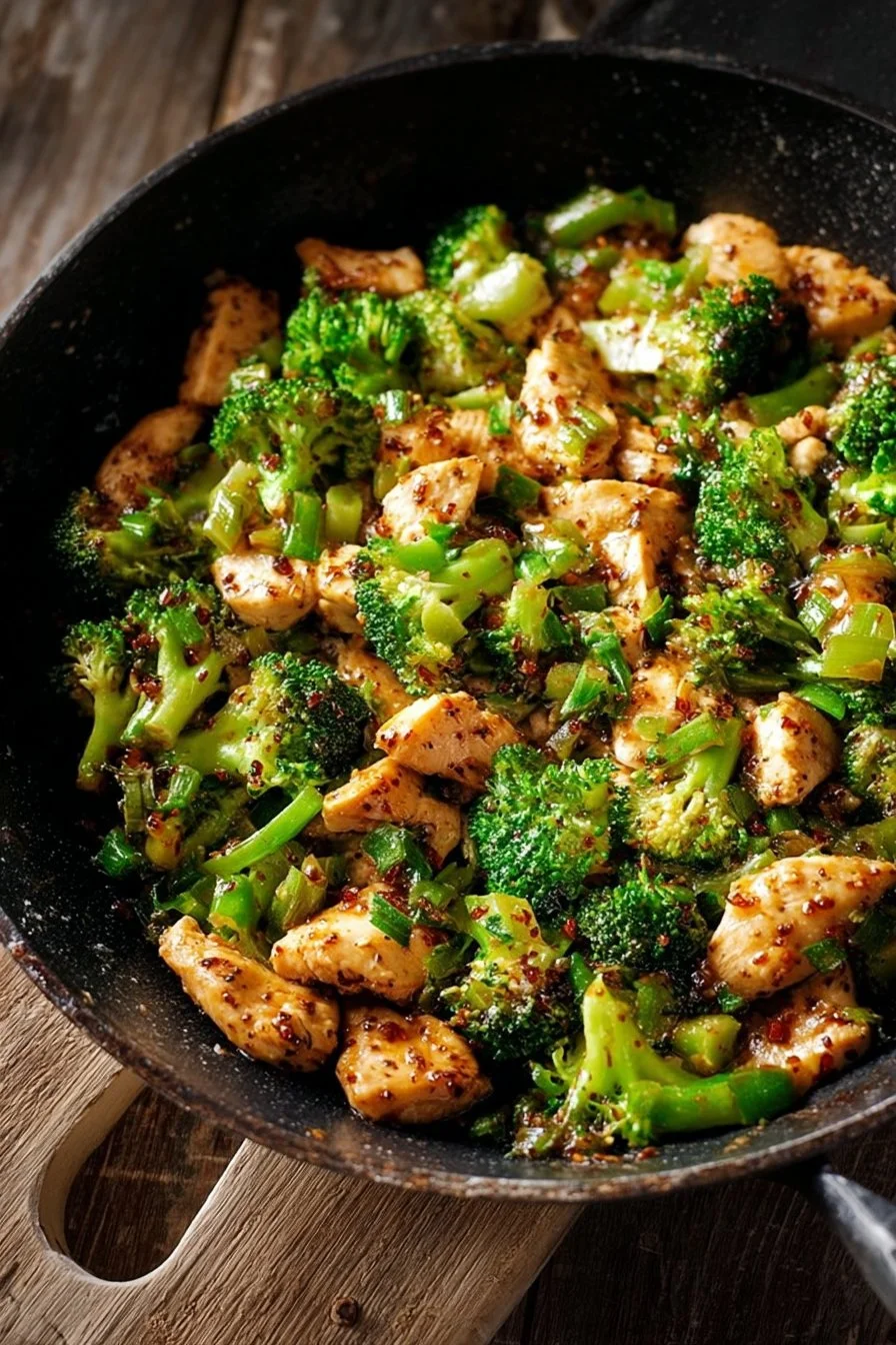 Savory Chicken and Broccoli Skillet ready to serve