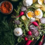 Delicious healthy cooking dishes featuring vibrant vegetables and wholesome ingredients.