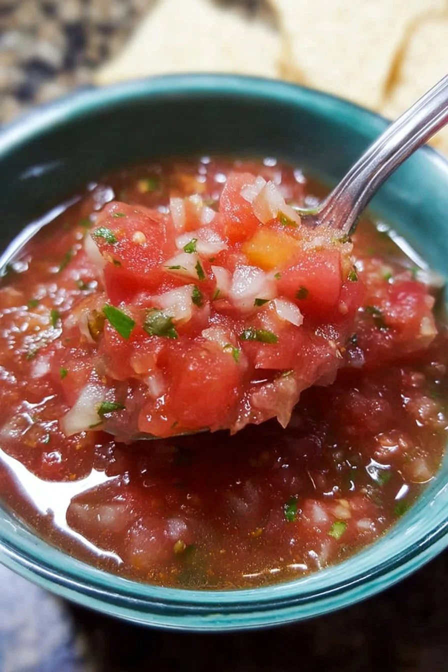 Bowl of best homemade salsa with fresh ingredients and vibrant colors
