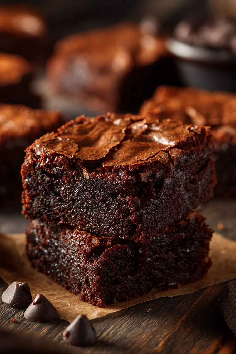 Delicious homemade brownies better than box mix brownies with rich chocolate flavor.