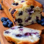 Delicious Blueberry Cream Cheese Bread with fresh blueberries and creamy texture.