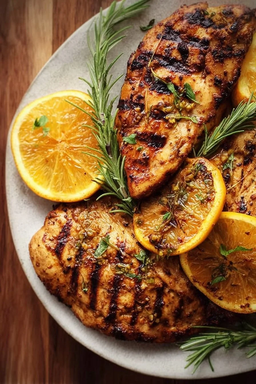 Citrus Dijon Grilled Chicken Marinade with fresh ingredients
