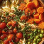 Bowl of cozy chicken noodle soup with vegetables and herbs