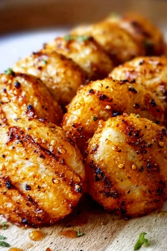 Plate of crispy savory bites garnished with herbs for a delicious snack