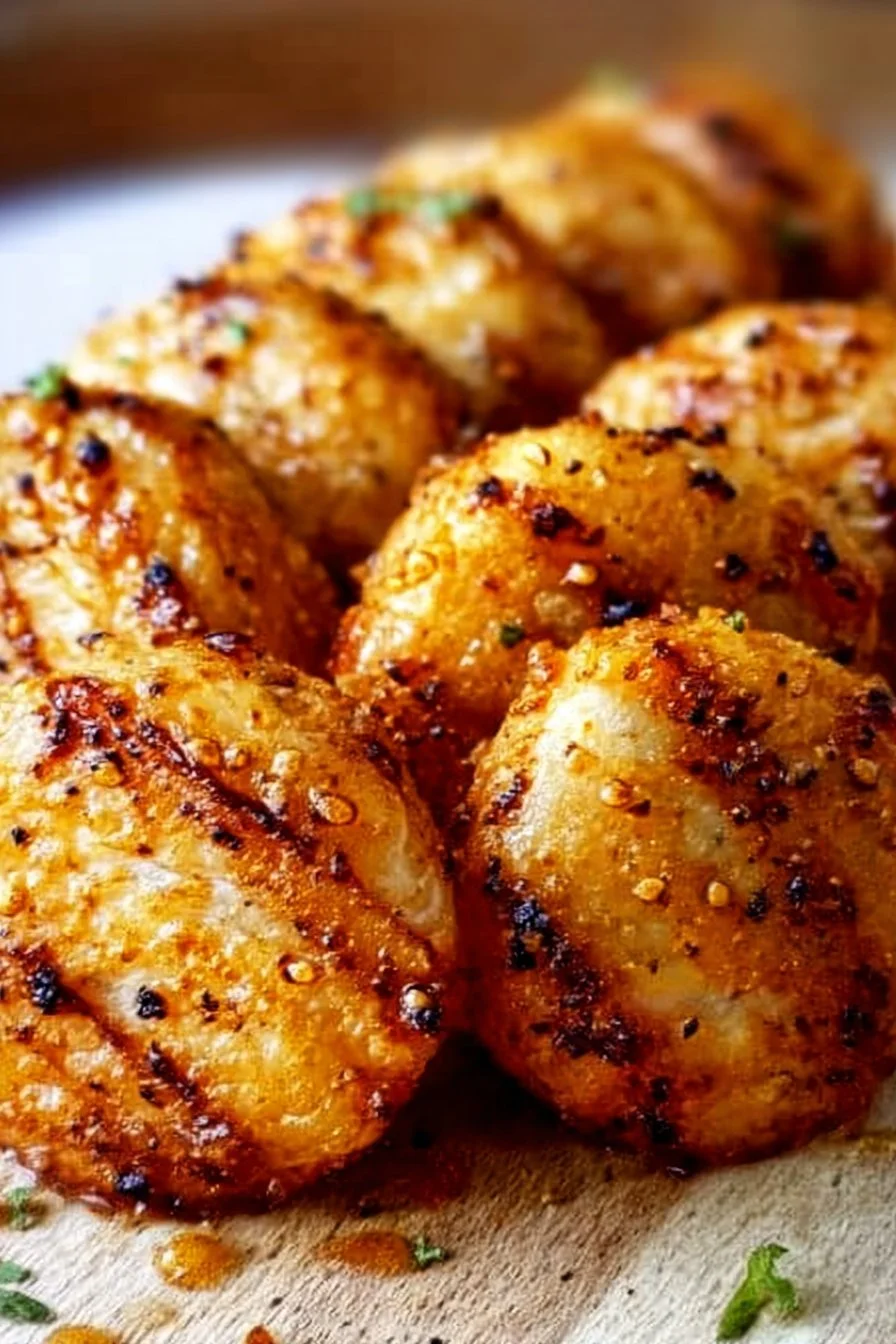 Plate of crispy savory bites garnished with herbs for a delicious snack