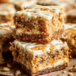 Fluffy Easter Carrot Cake Bars with cream cheese frosting