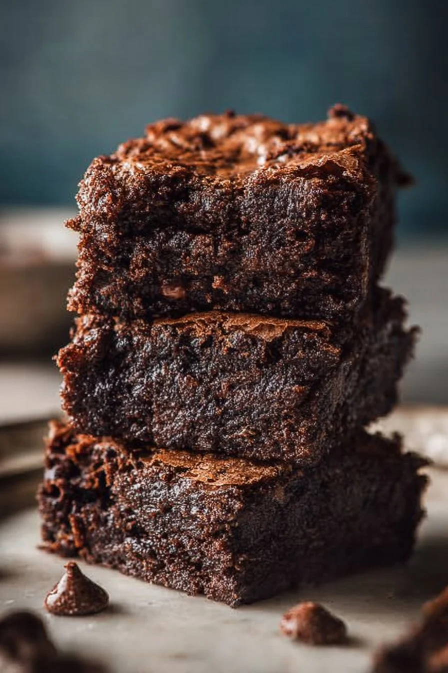 Delicious fudgy brownies on a plate, perfect for chocolate lovers